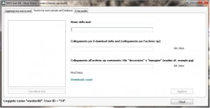Interfaccia di gestione delle mod.