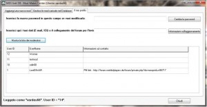 Interfaccia di gestione del profilo.